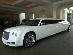 White Chrysler 300 limousine