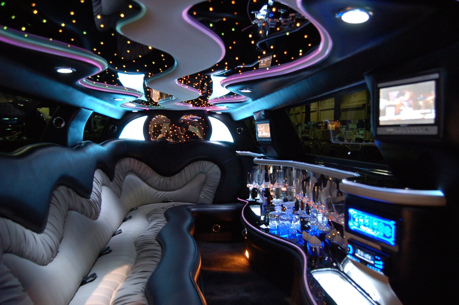 Interior of a Kings Limousine stretch limo